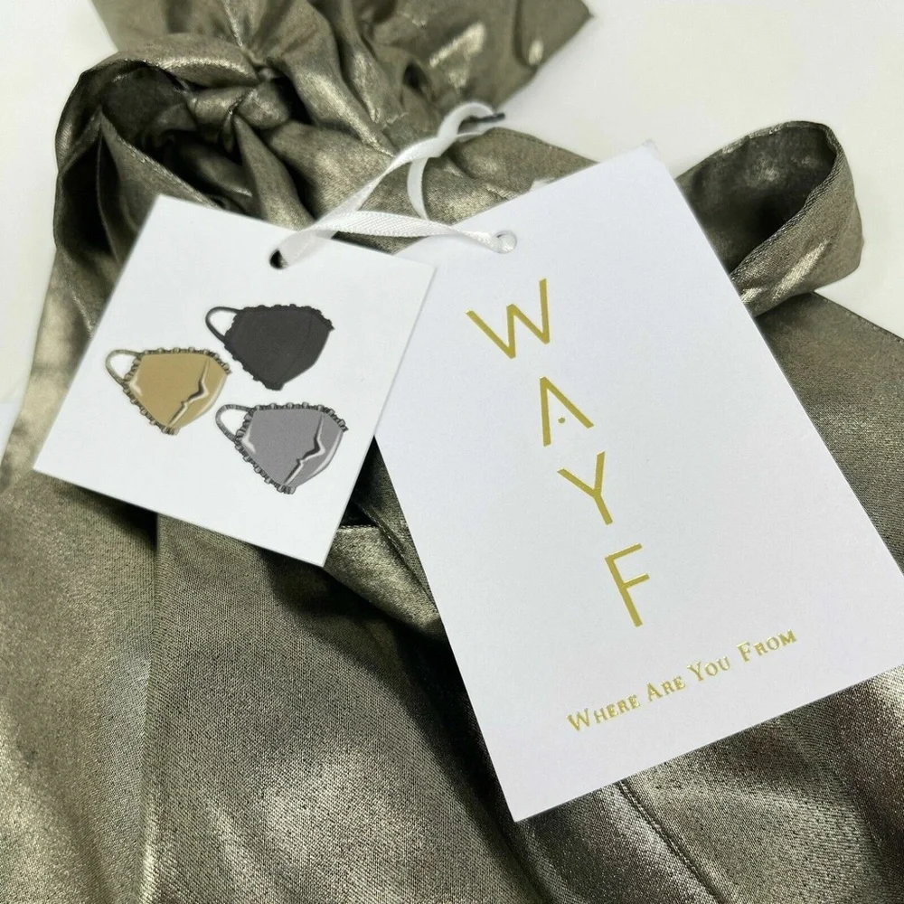 WHOLESALE LOT of 5 WAYF Mask & Carrying Bag 4-Piece Sets, Gray/Silver/Black
